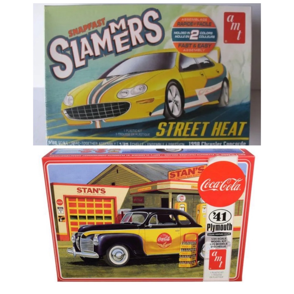 💜Lot of 2 1998 Chrysler Concorde and 1941 Plymouth Coupe with 4 Bottle Crates